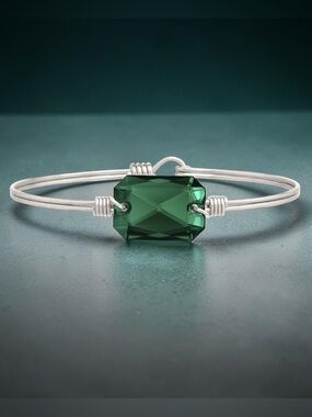 Luca + Danni Dylan Emerald Bangle Silver S/M NWT